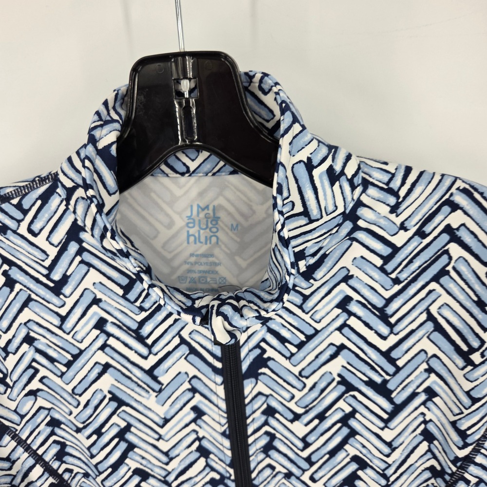 J.McLaughlin Womens Blue Geometric Print Full Zip Performance Jacket Size M - Picture 2 of 9